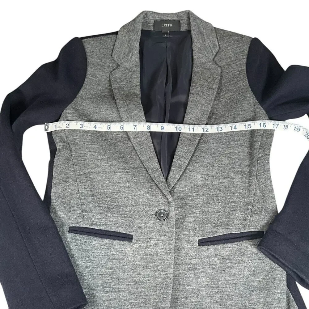 Vintage Y2K J.Crew Wool Cotton Blend Two-Tone Blazer Size 4 – New Without Tags